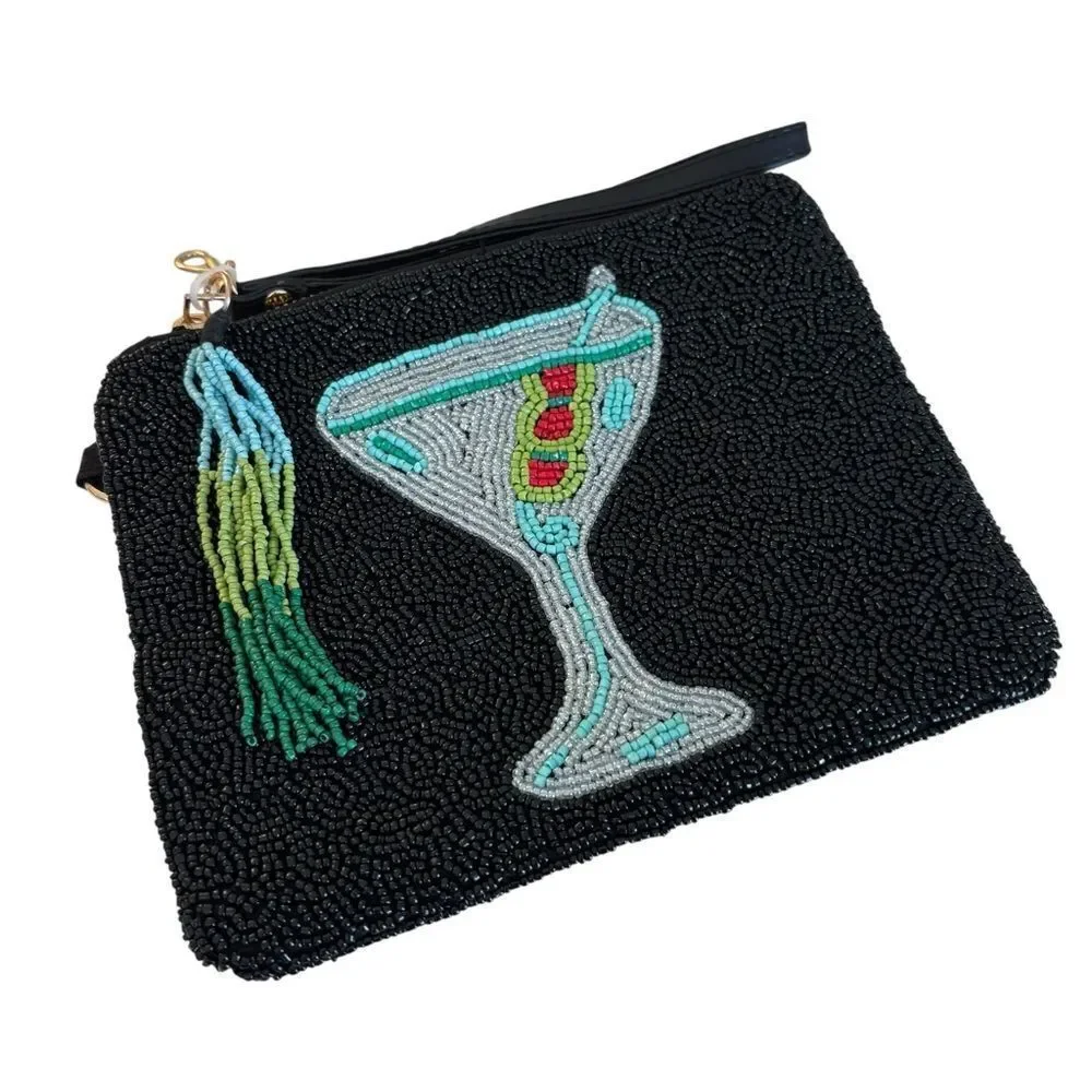 Sincerely Jules Hand Beaded Martini Wristlet/Clutch.